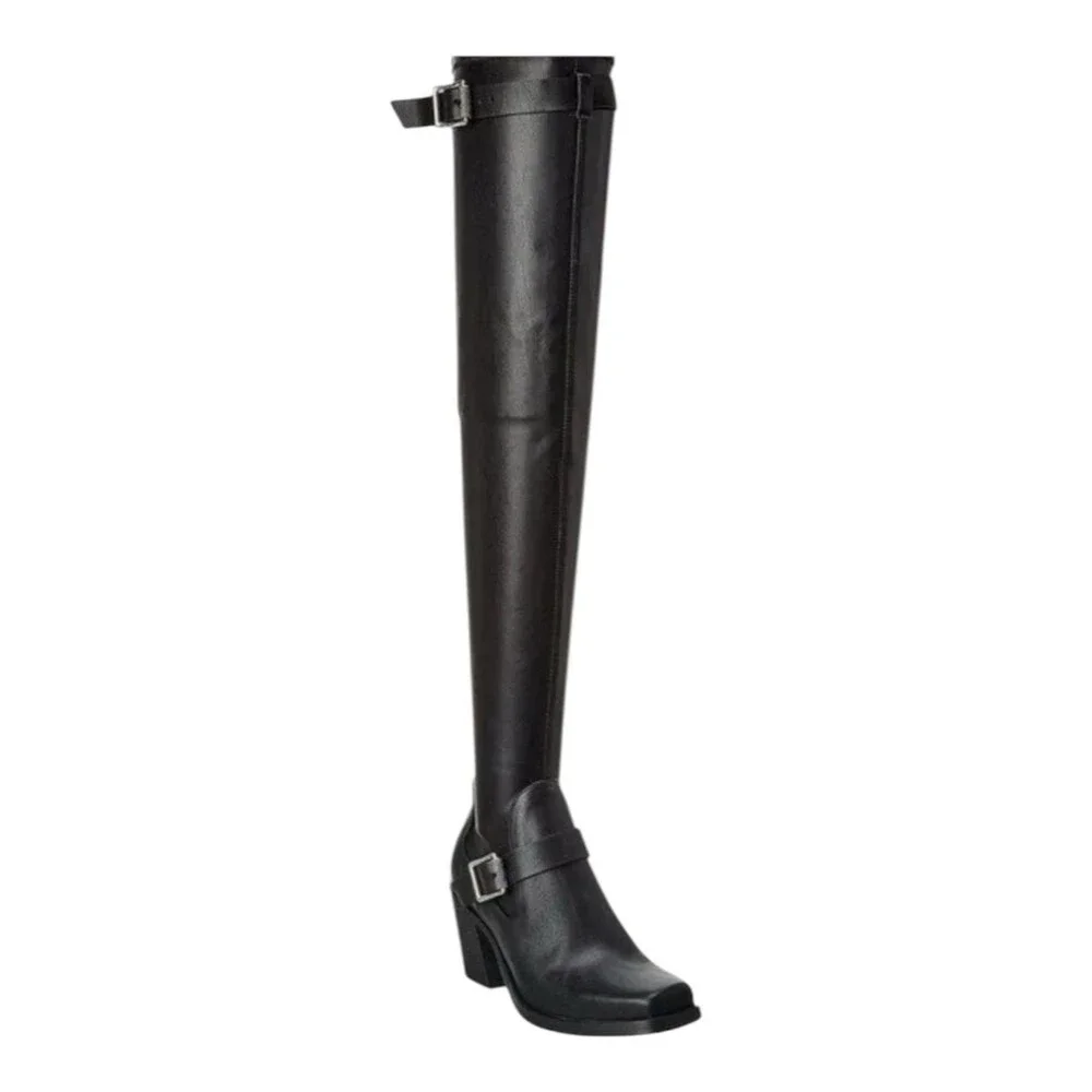 rag & bone Axis Thigh High Black Boots with Block Heel in Womens Size 38 or 7.5